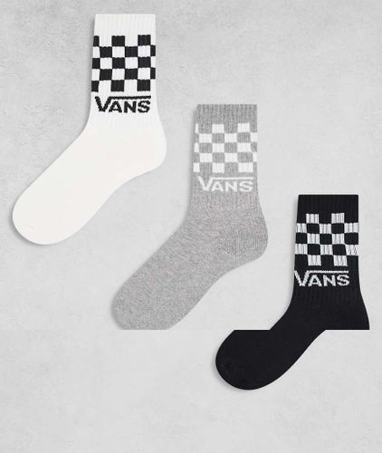 Classic - Lot de 3 paires de chaussettes Ã  carreaux - Noir et blanc Noir 38-40 unisex - Vans - Modalova