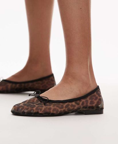 Ballerines en tulle à imprimé léopard-Marron Marron 38 female - Mango - Modalova