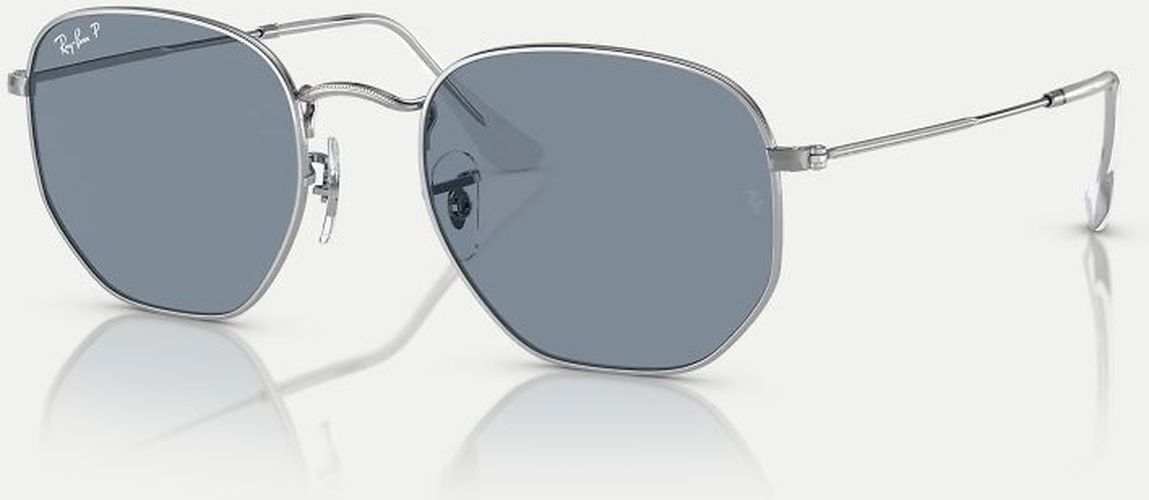 De soleil partiellement hexagonales Ã  verres bleus polarisÃ©s - ArgentÃ© ArgentÃ© M unisex - Ray Ban - Modalova