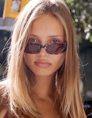 Cali - Lunettes de soleil fines et rectangulaires - Ã‰caille de tortue-Marron Marron No Size female - Lu Goldie - Modalova