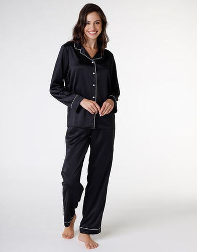 Pyjama Long en Satin Noir - Féminin - Taille 42/44 Noir 42/44 - Lovable - Modalova