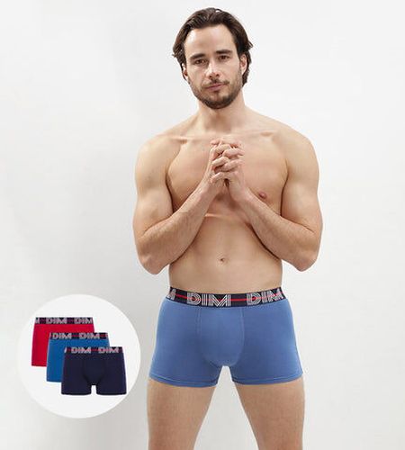Lot de 3 boxers rouge, bleu nuit et bleu clair - Powerful Rouge 4 - Dim - Modalova