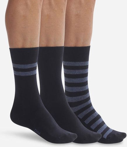 Lot de 3 paires de chaussettes Bleu à rayures Coton Style - Masculin - Taille 39/42 Bleu 39/42 - Dim - Modalova