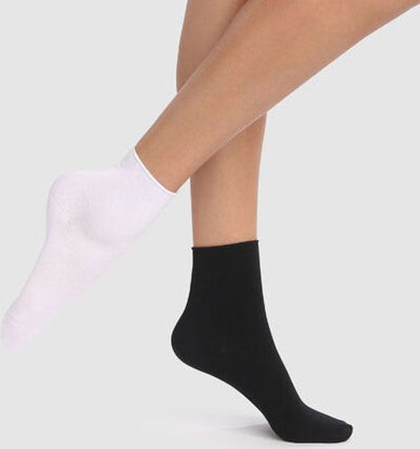 Lot de 2 paires de socquettes s en modal noir blanc Modal - Féminin - Taille 35/38 Blanc 35/38 - Dim - Modalova