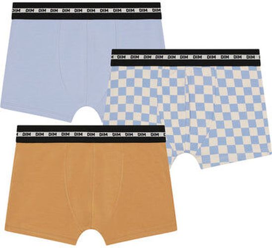 Lot de 3 boxers garçon à motif damier Lila Bleu Coton Stretch Fashion Bleu 12 - Dim - Modalova