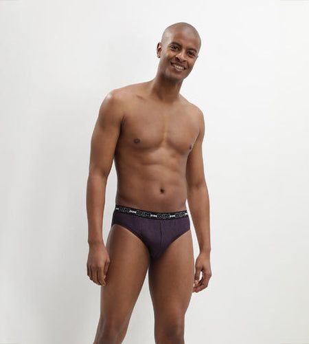 Lot de 3 slip en coton avec imprimé pois Noir Coton Print Violet 5 - Dim - Modalova