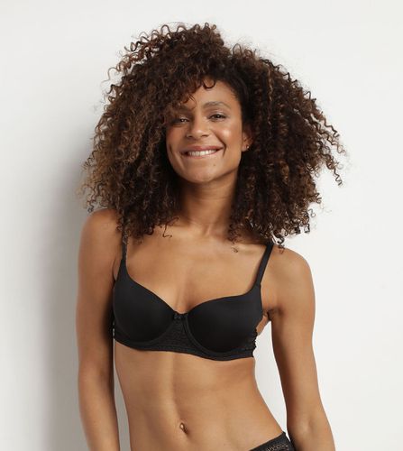 Soutien-gorge corbeille en dentelle florale recyclée Noir Sublim NOIR 90A - Dim - Modalova