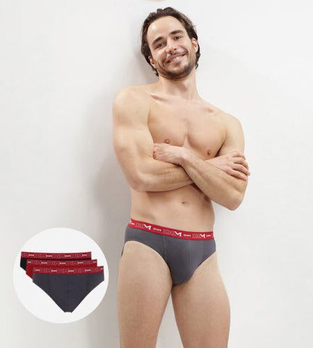 Lot de 3 slips , chili et Coton Stretch - Masculin - Taille 5 5 - Dim - Modalova