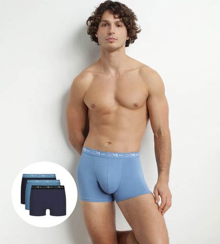 Lot de 3 boxers Bleu Riviera Denim Noir Coton Stretch Bleu 4 - Dim - Modalova