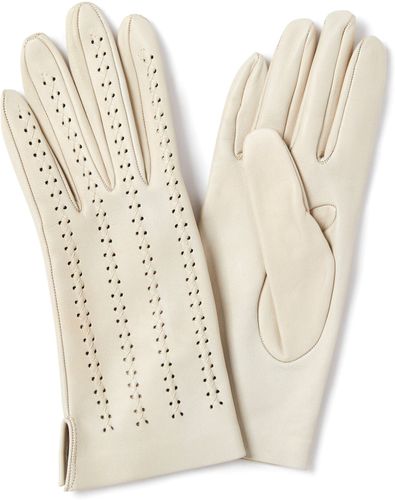 Gants en cuir à lacets - beige - Draeger - Modalova