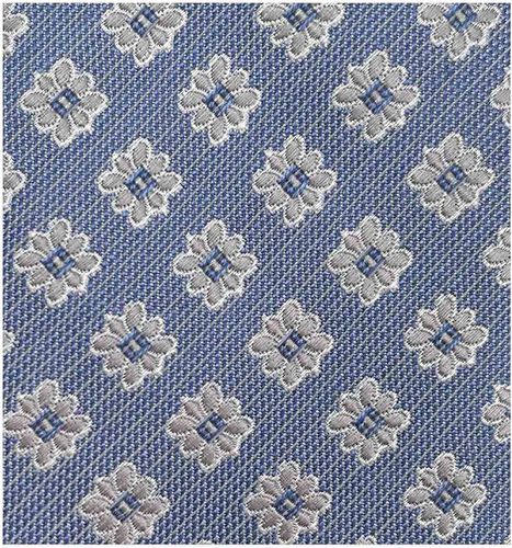 Cravate jacquard en 100% soie - Imprimé Fleur - Bleu - 150 x 6 x 7 cm - Draeger - Modalova