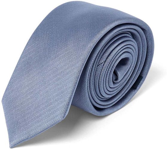 Cravate fine twill bleu gris - Draeger - Modalova