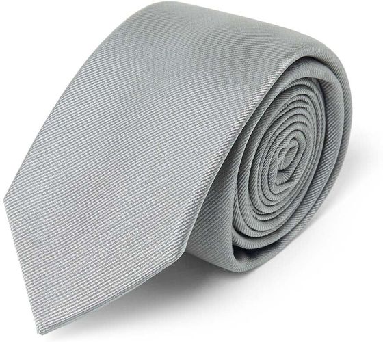 Cravate fine twill gris clair - Draeger - Modalova