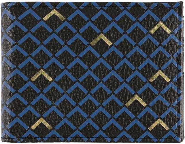 Portefeuille - motifs graphiques - bleu noir doré - Draeger - Modalova