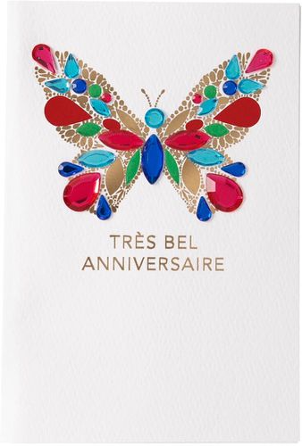 Carte anniversaire Papillon et strass - Draeger - Modalova