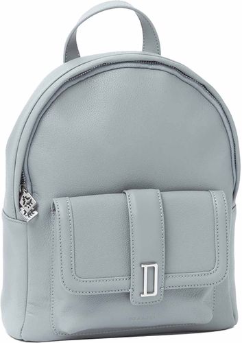 Sac à Dos en Cuir - Marine Gris avec Poche Extérieure - Draeger - Modalova