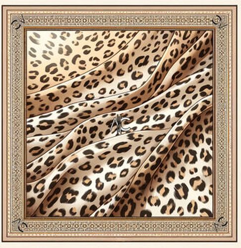 Echarpe Grand carré de soie Original Leopard Zoé Rose - Alberto Cabale - Modalova