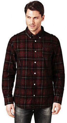 Chemise Chemise en Velours M84H17 Macro Check Rouge Rouge - Guess - Modalova