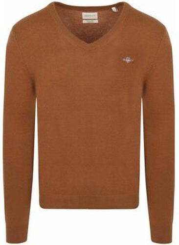 Sweat-shirt Pullover Col-V Wool Blend Camel Marron - Gant - Modalova