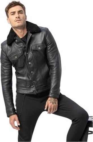 Veste Veste en cuir Elias Ref 66141 Noir Noir - Serge pariente - Modalova