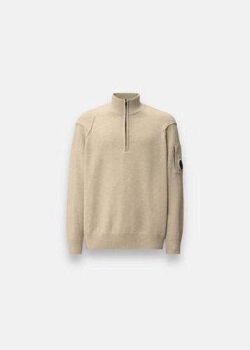 Pull Pull Demi-Zip en Laine - gris clair Beige - C.P. Company - Modalova