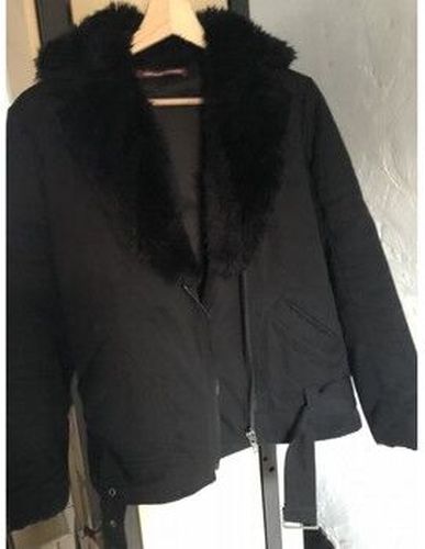 Manteau Manteau court type perfecto fausse fourrure Noir - Comptoir des cotonniers - Modalova