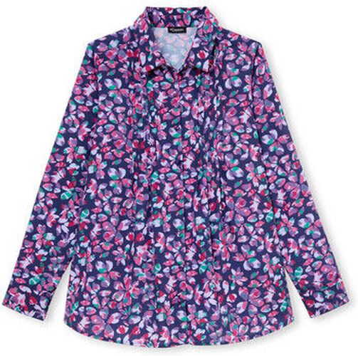 Chemise by - Chemisier effet plastron manches longues Bleu - Daxon - Modalova