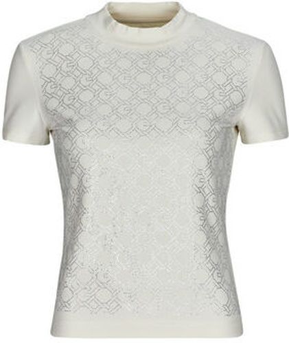 T-shirt MOCK NECJK ALL OVER LOGO Blanc - Guess - Modalova
