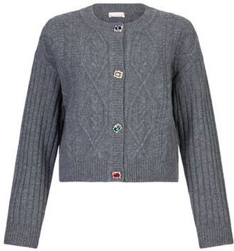 Gilet Cardigan en laine avec boutons bijoux Gris - Liu jo - Modalova