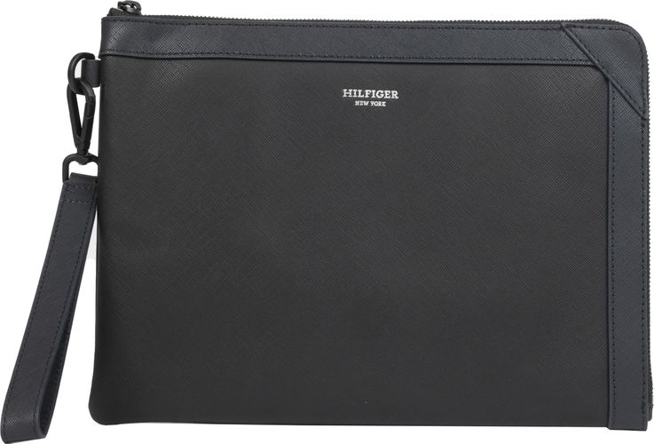 Pochette Ipad vachette TH Saffiano Noir - Tommy hilfiger - Modalova