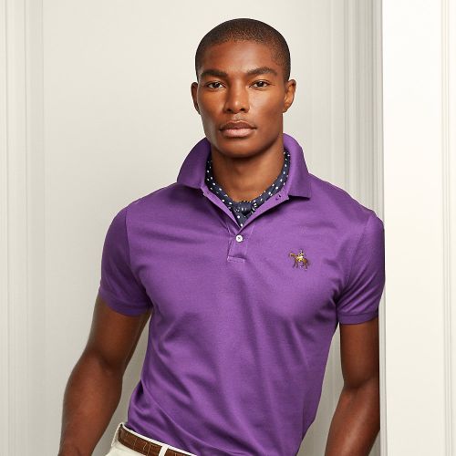 Polo en piqué Custom Slim Fit - Purple Label - Modalova
