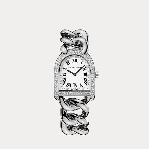 Montre acier diamants à petits maillons - Ralph Lauren - Modalova