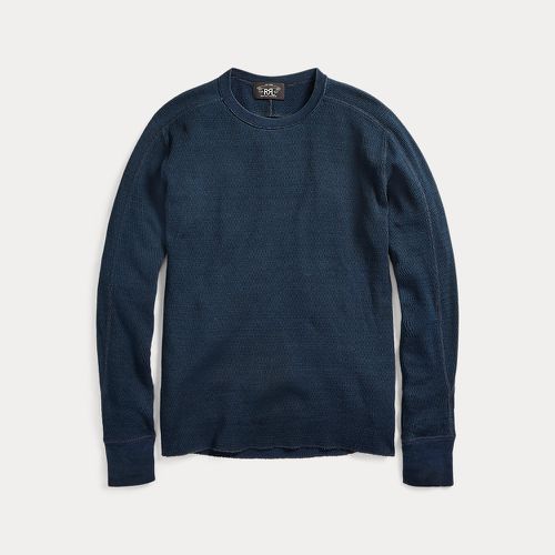 Col rond en tricot jacquard indigo - RRL - Modalova