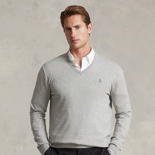 Pull cintré à col en V en coton - Polo Ralph Lauren - Modalova