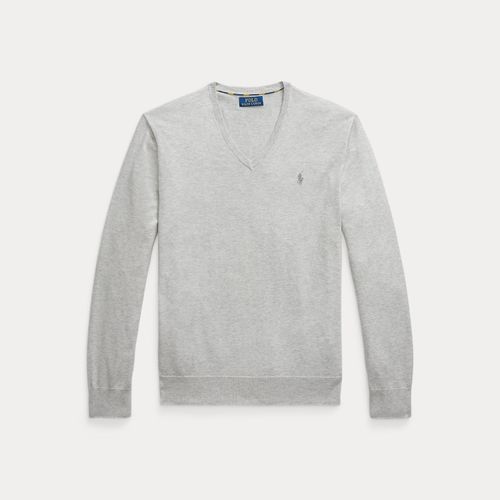 Pull cintré à col en V en coton - Polo Ralph Lauren - Modalova
