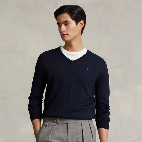 Pull cintré à col en V en coton - Polo Ralph Lauren - Modalova