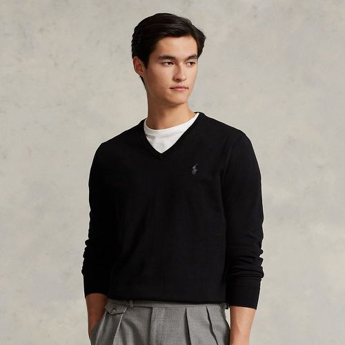 Pull cintré à col en V en coton - Polo Ralph Lauren - Modalova