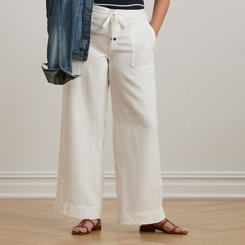 Grandes Tailles - Pantalon jambe large en lin - Lauren Curve - Modalova