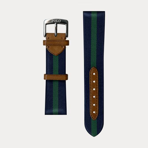 Bracelet de montre en soie rayée - Polo Ralph Lauren - Modalova