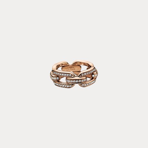 Bague en or rose pavé de diamants - Ralph Lauren - Modalova