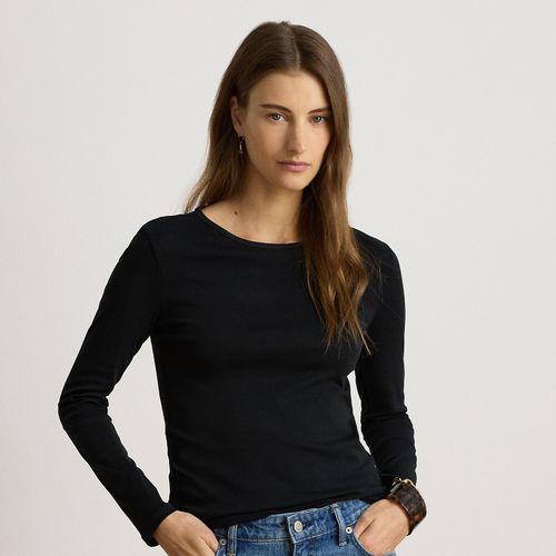T-shirt manche longue coton stretch - Lauren - Modalova