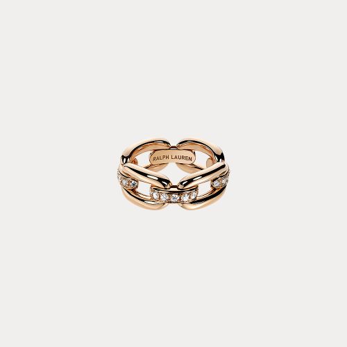 Bague en or rose pavé de diamants - Ralph Lauren - Modalova