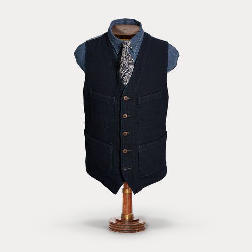 Gilet à chevrons indigo - RRL - Modalova