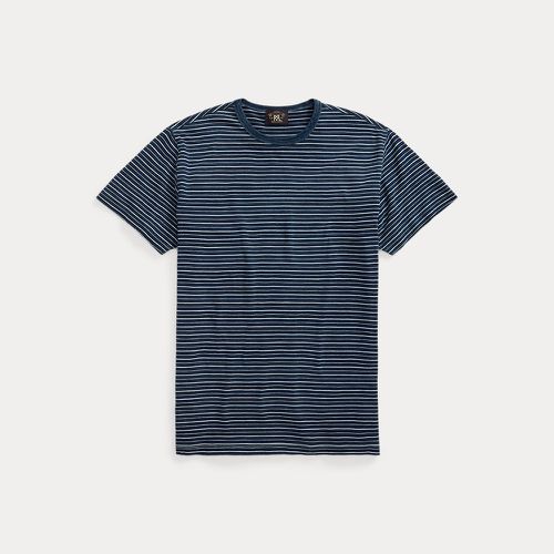 T-shirt rayé en jacquard indigo - RRL - Modalova