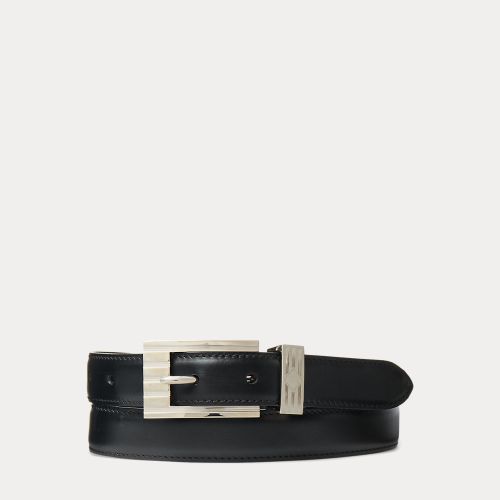 Ceinture à boucle en laiton cannelé cuir - Purple Label - Modalova