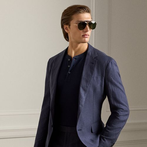 Veste Hadley faite main en soie et lin - Purple Label - Modalova