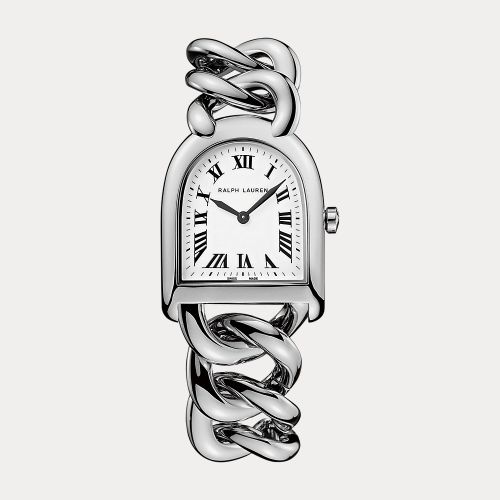 Petit modèle link en acier cadran blanc - Ralph Lauren - Modalova