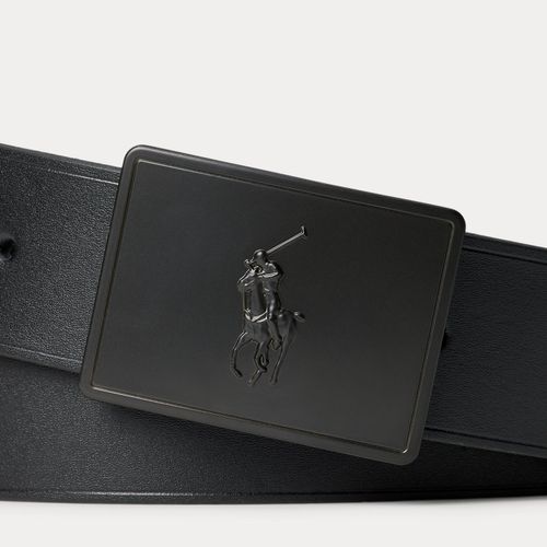 Ceinture en cuir avec plaque poney - Polo Ralph Lauren - Modalova