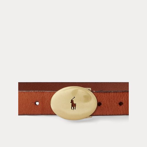 Ceinture Polo ID à boucle ovale vachette - Polo Ralph Lauren - Modalova