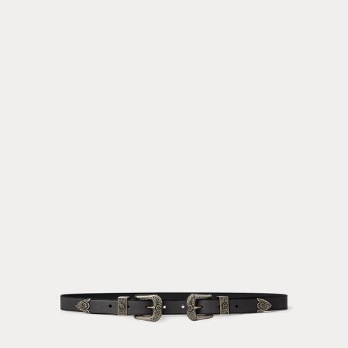 Ceinture western à deux boucles vachette - Polo Ralph Lauren - Modalova